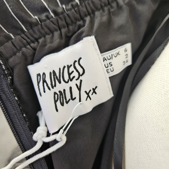 NWT!!! Princess Polly Jemma Black and White Pinstripe Jumpsuit, Size 2 - Picture 3 of 6